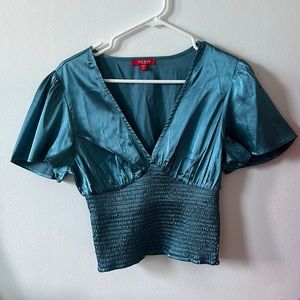 Blue Silk Corset Shirt (Guess)